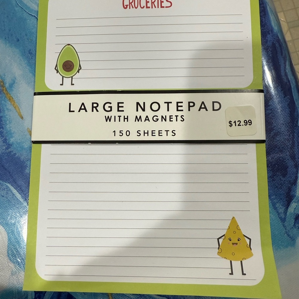 Green Avocado and Cheese Notepad with Magnets